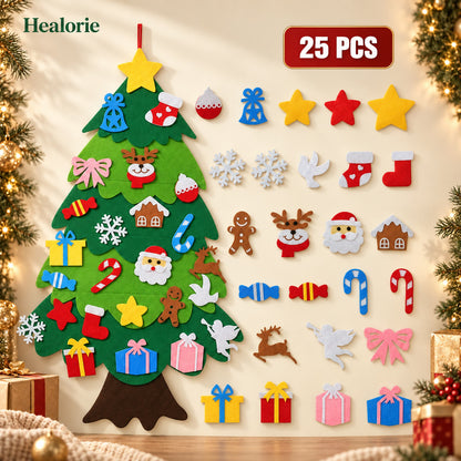 Felt Christmas tree set with 25 ornaments